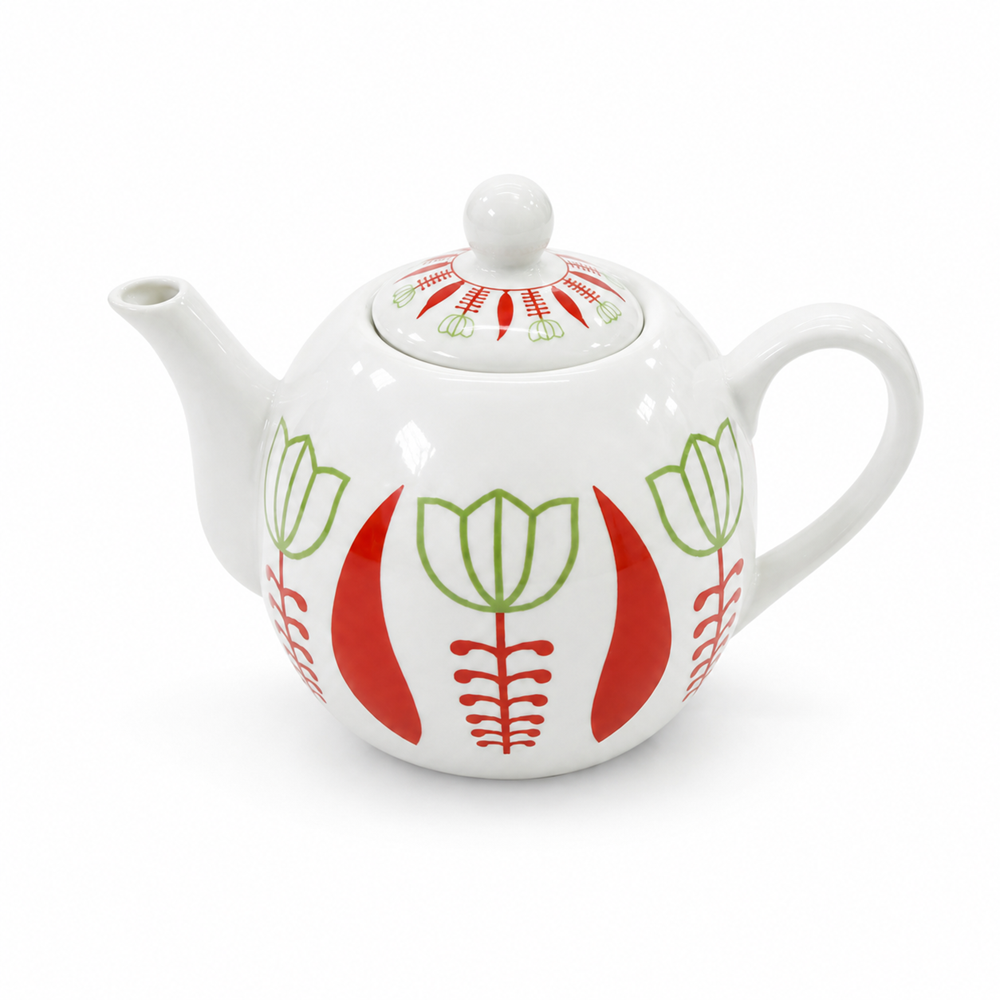 Tulip Pattern Ceramic Teapot