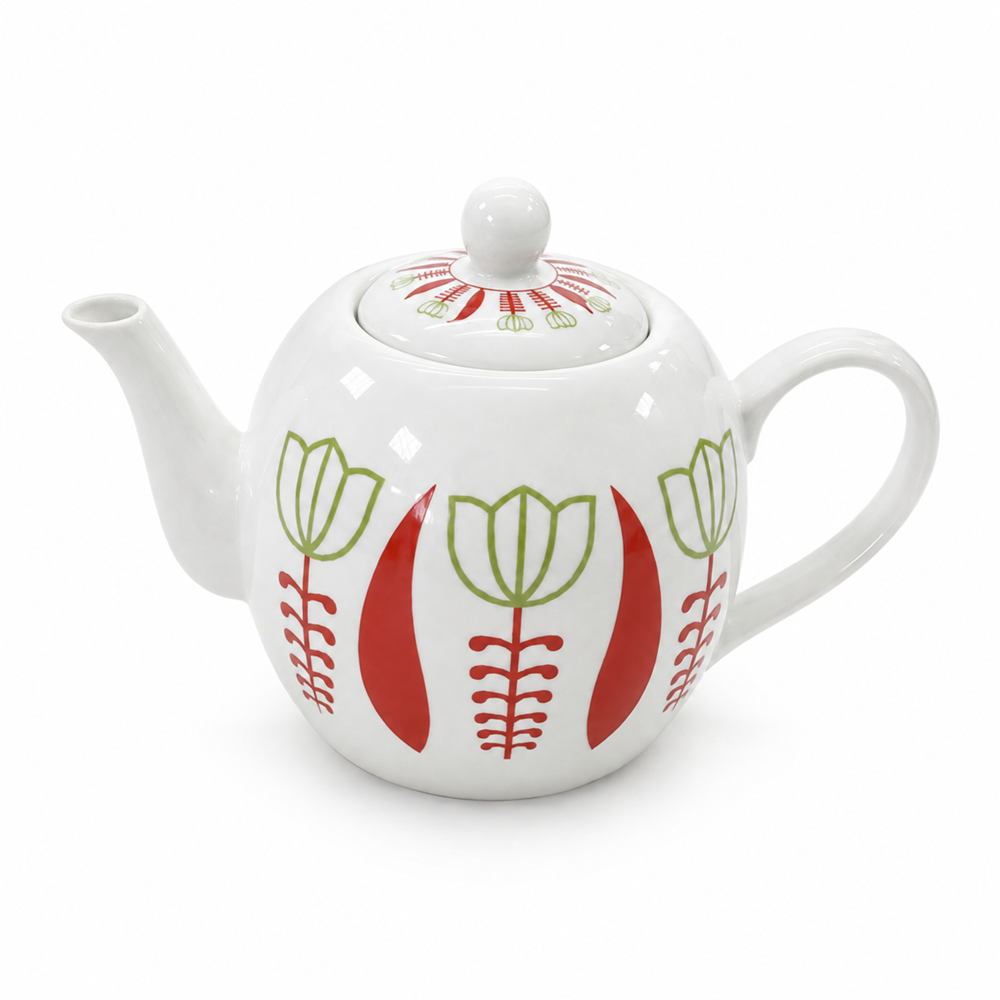 Tulip Pattern Ceramic Teapot